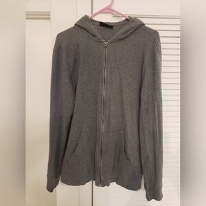 H&M Men's Charcoal Zip-Up Sweater Size M Medium Hoodie
